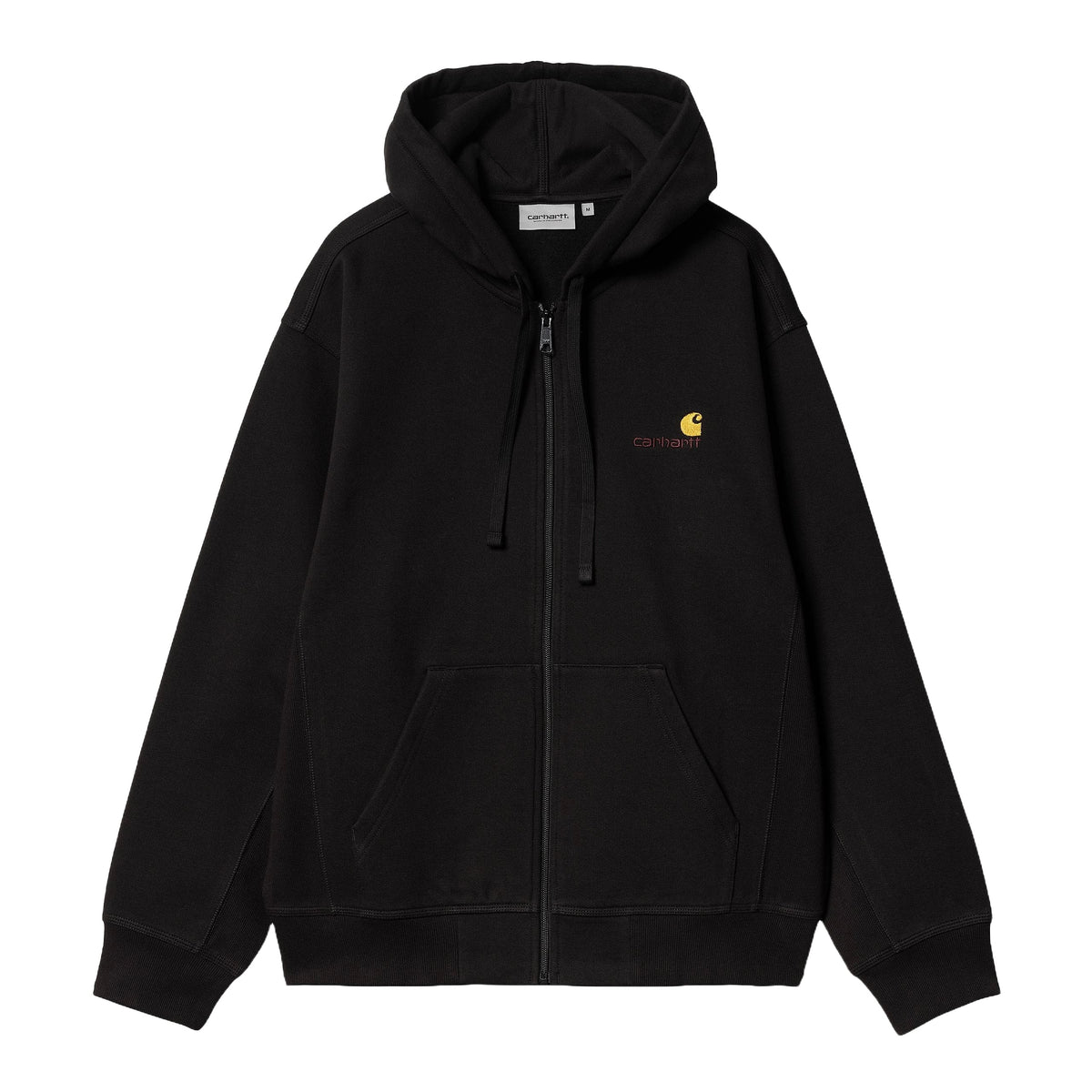 Carhartt Wip Men's American Script Zip-Up Hoodie Black