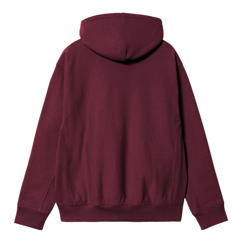 Carhartt Wip Felpa da uomo con cappuccio American Script bordeaux