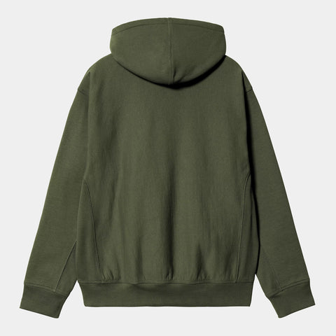 Carhartt Wip Felpa da uomo con cappuccio American Script verde