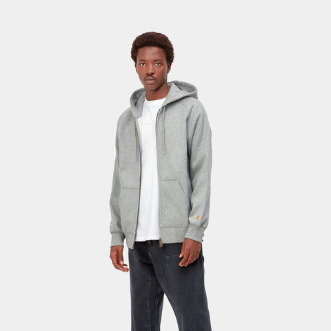 Carhartt Wip Felpa da uomo con zip e cappuccio Chase Grigio