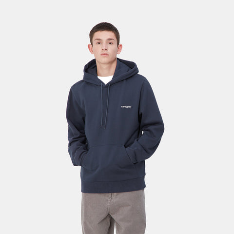 Carhartt Wip Men's Hoodie Script Embroidery Blue