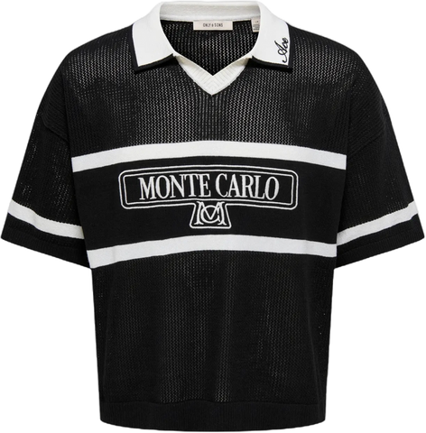 Only & Sons Maglia in cotone a polo Sace Life Split nera