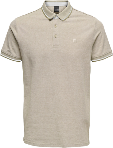 Only & Sons Polo da uomo manica corta Fletcher beige