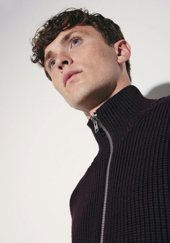 Strickjacke mit Stehkragen Uni 851595-0049