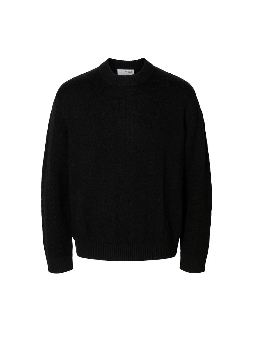 Selected Maglia girocollo da uomo Philip nera