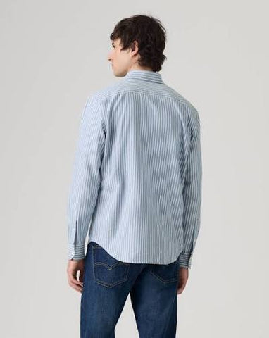 Levi's Camicia da uomo a righe Battery Standard celeste