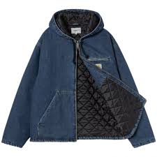 Carhartt Wip Giacca da uomo in jeans interno trapuntato Cleveland
