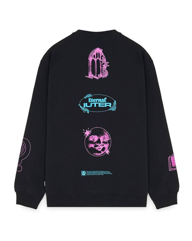 Iuter Eternal Herren-Sweatshirt mit Rundhalsausschnitt in Schwarz