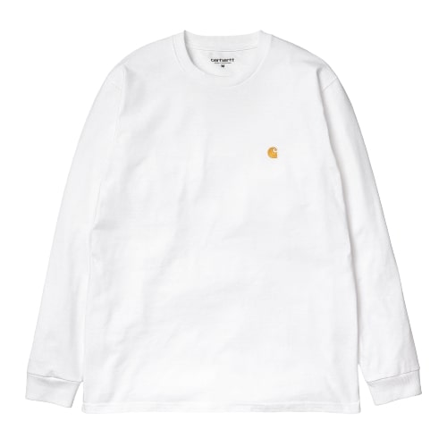 Carhartt Wip T-Shirt da uomo manica lunga Chase bianca