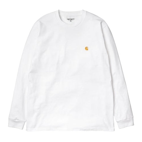 Carhartt Wip T-Shirt da uomo manica lunga Chase bianca