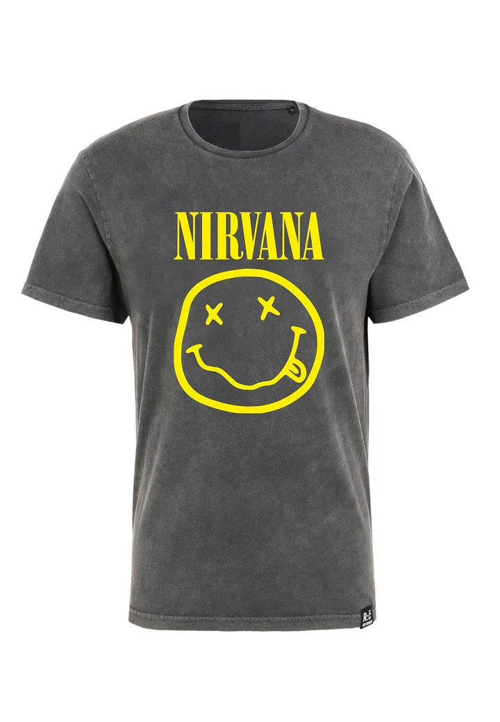 ReCovered T-Shirt da uomo manica corta Nirvana yellow logo