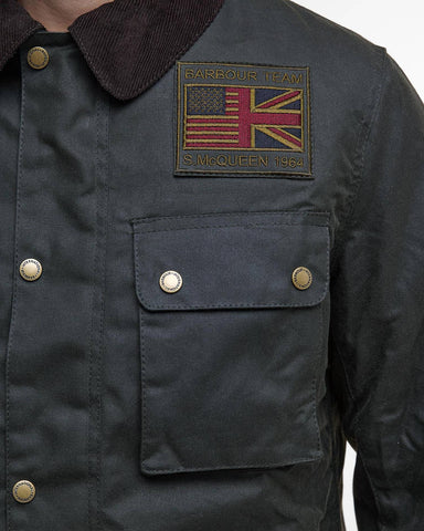 Barbour International Giacca cerata da uomo Steve McQueen sage