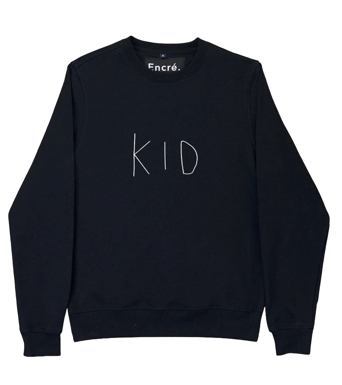 Encrè Felpa ricamata girocollo unisex Kid nera