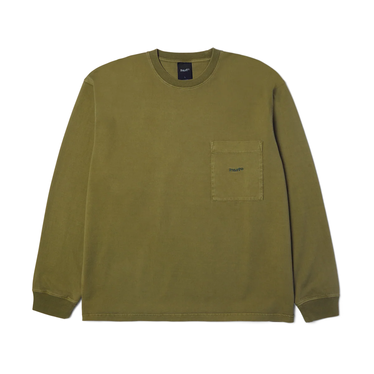 Huf T-Shirt da uomo manica lunga con taschino 89 Knit Top verde