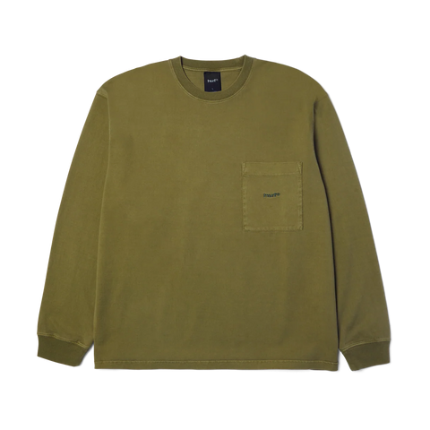 Huf T-Shirt da uomo manica lunga con taschino 89 Knit Top verde