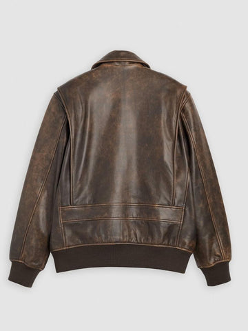 Levi's Giacca in pelle stile aviatore Clayton marrone