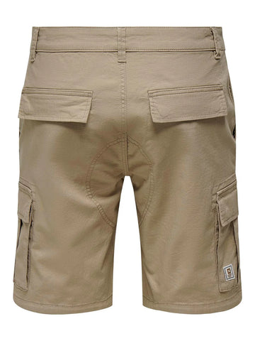 Only &amp; Sons Ray Life Herren-Shorts mit großen Taschen, Beige