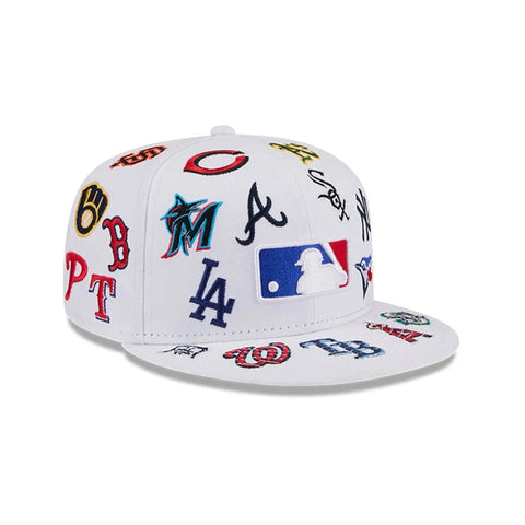 New Era Cappello unisex 59FIFTY Fitted MLB All Over bianca