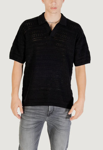 Only & Sons Maglia a polo traforata da uomo Grayson nera