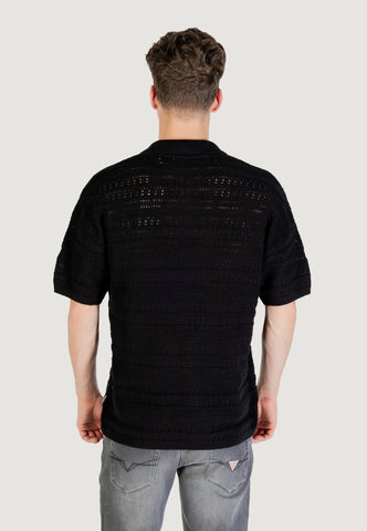 Only & Sons Maglia a polo traforata da uomo Grayson nera