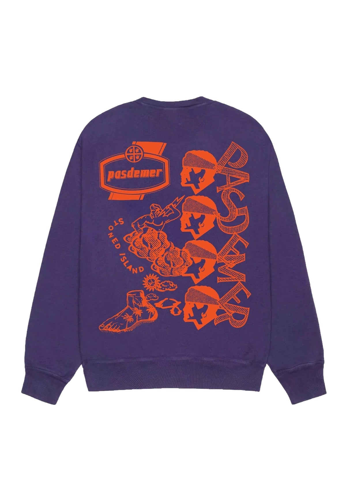 Pas De Mer Stoned Island Herren Sweatshirt mit Rundhalsausschnitt Lila