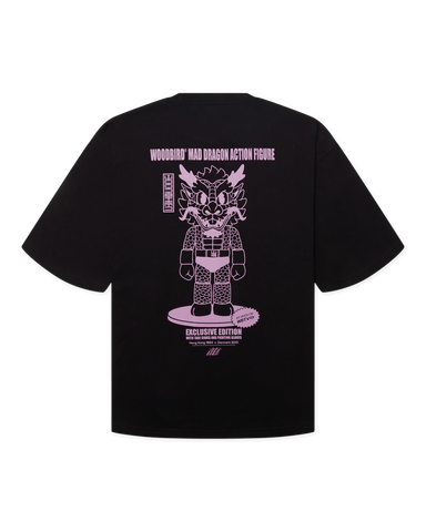 Woodbird T-Shirt da uomo manica corta Beam Action nera