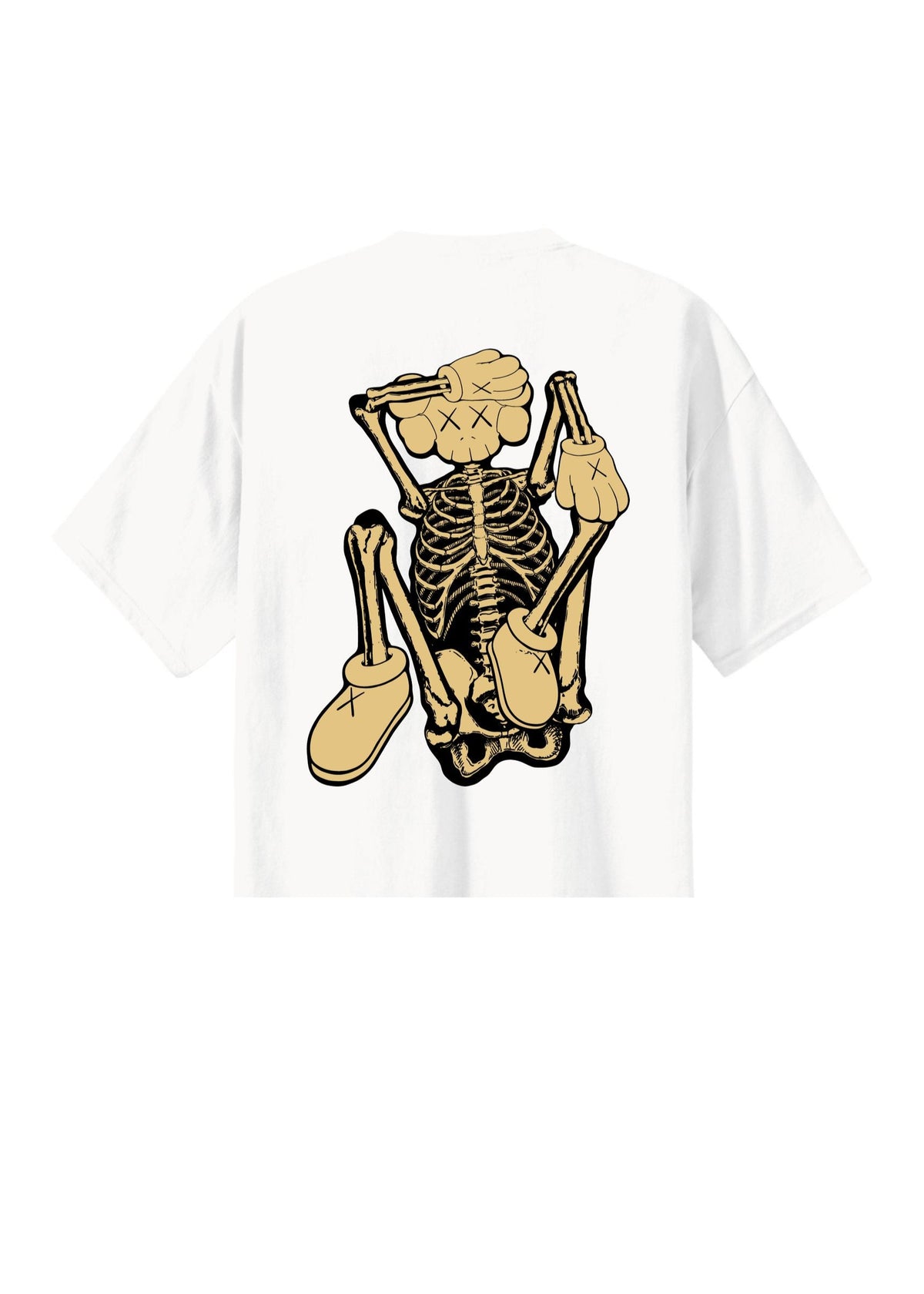 Wasabi T-Shirt da uomo manica corta Skeleton bianca