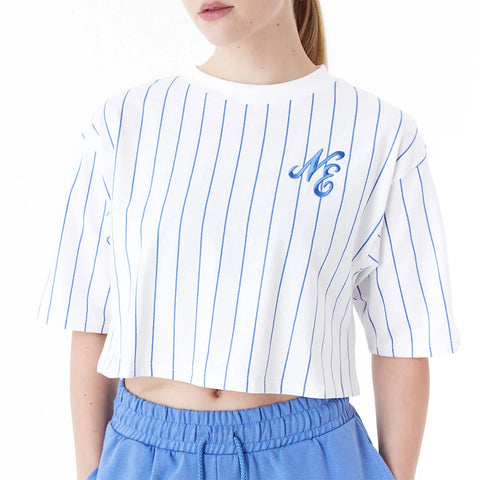 New Era Short white pinstripe women's T-Shirt