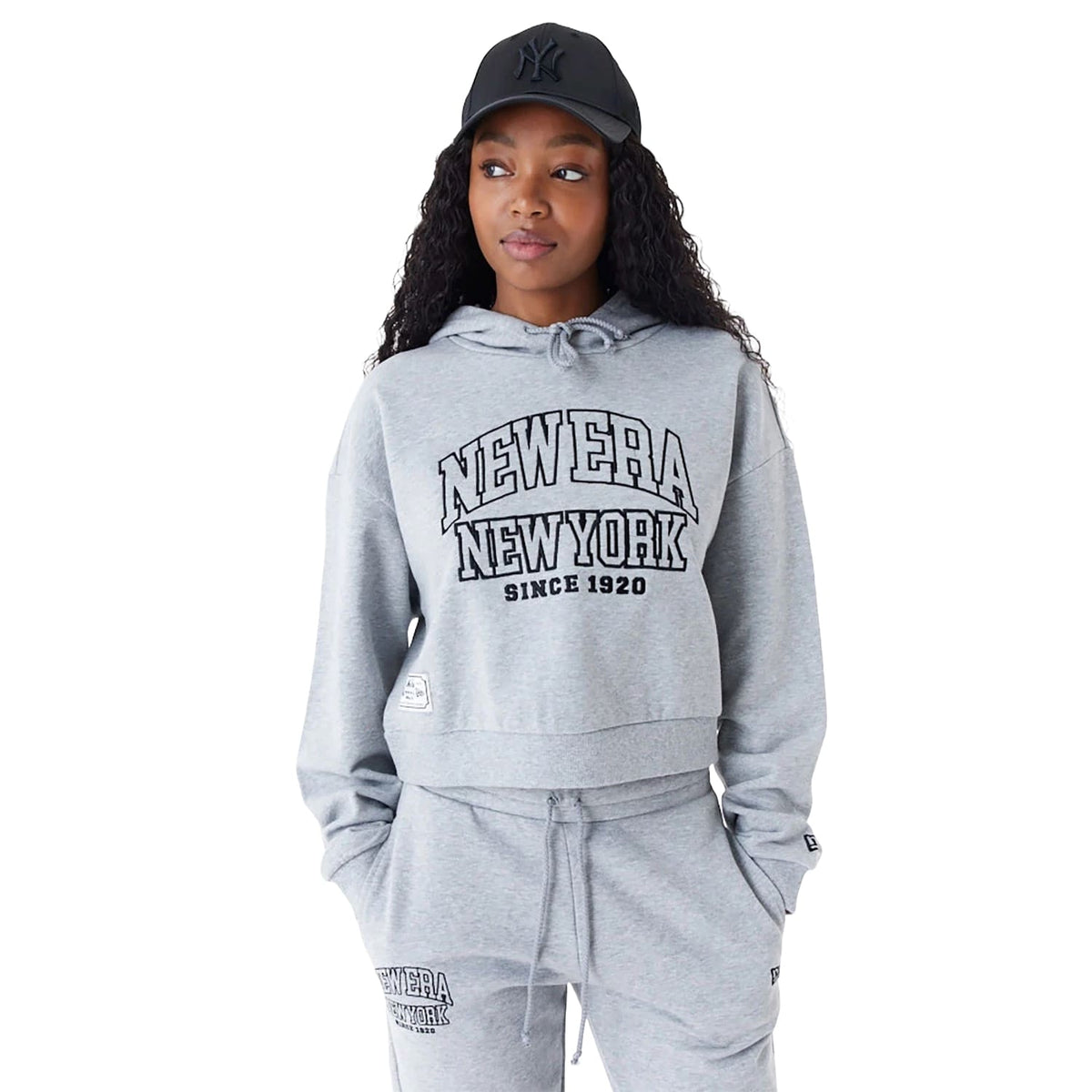 New Era women's short Hoodie Arch gray hoodie