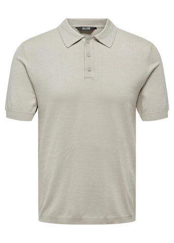 Only &amp; Sons Men's Short Sleeve Polo Shirt Wyler Beige