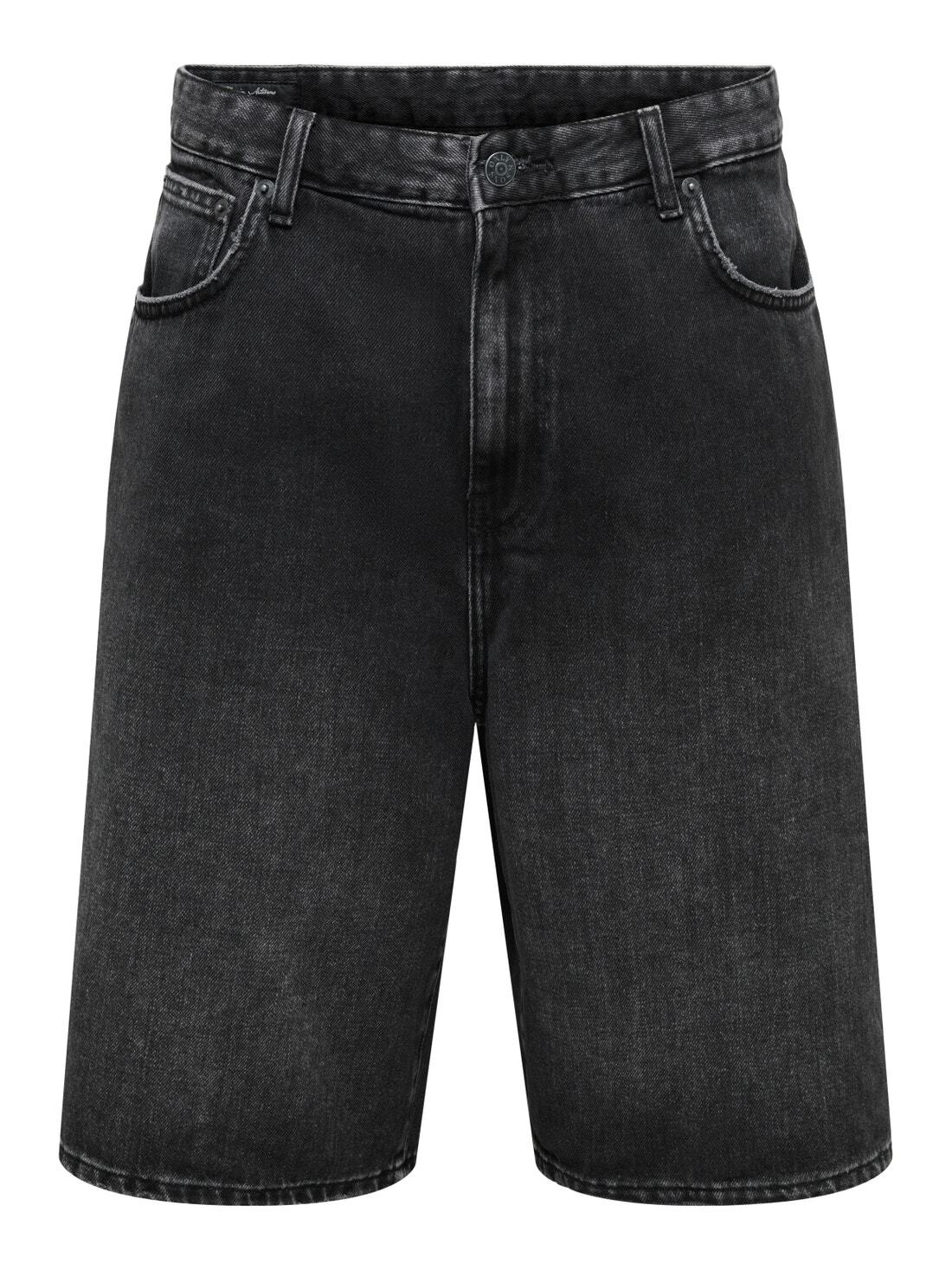 Only & Sons Pantaloncino in jeans da uomo Carl nero
