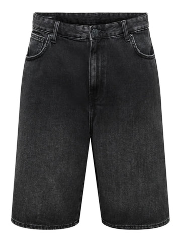 Only & Sons Pantaloncino in jeans da uomo Carl nero