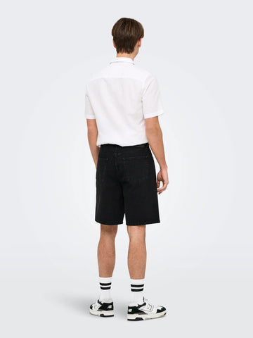 Only &amp; Sons Men's Fade Black Jeans Shorts