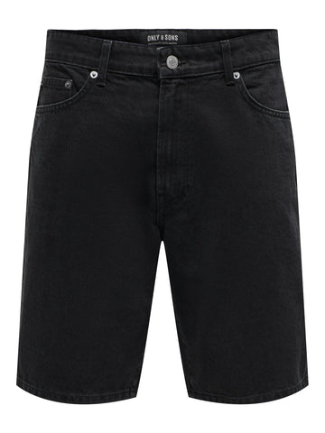 Only &amp; Sons Men's Fade Black Jeans Shorts