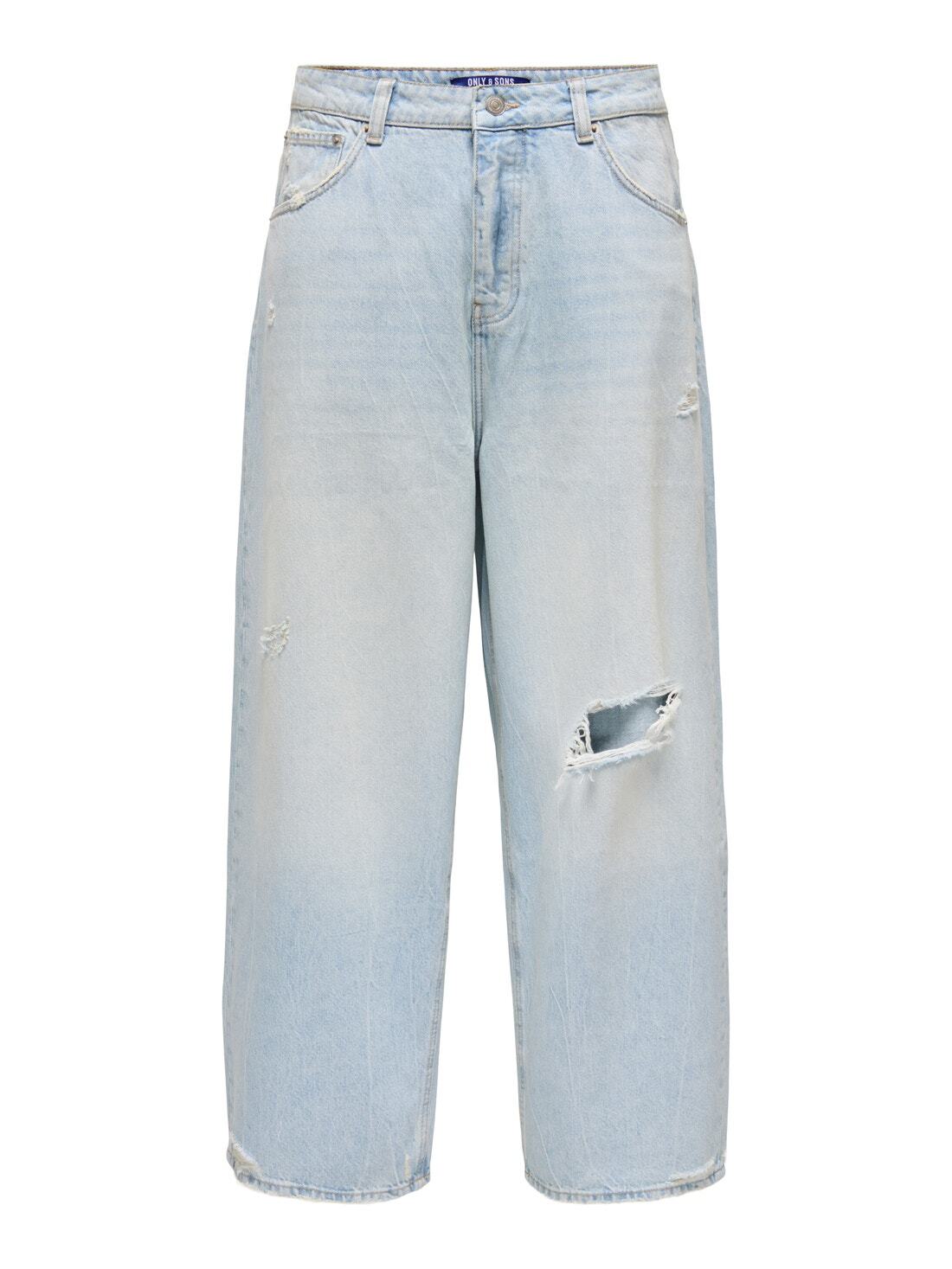 Only & Sons Jeans largo da yuomo Fade lavaggio chiaro