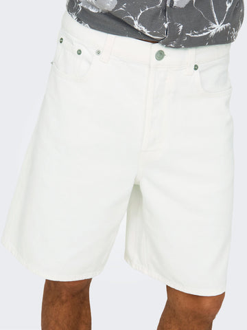 Only &amp; Sons Men's Ade Loose Jeans Shorts White
