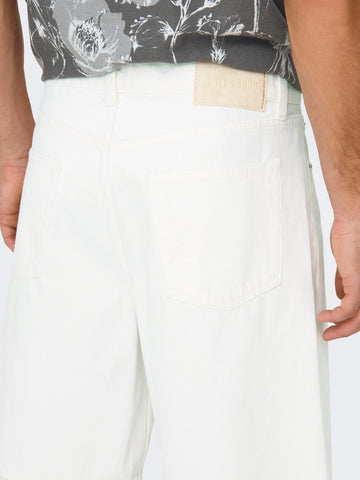 Only &amp; Sons Men's Ade Loose Jeans Shorts White