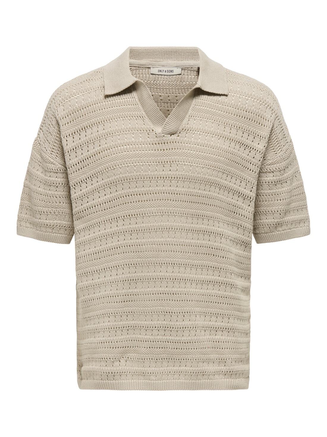 Only & Sons Maglia a polo traforata da uomo Grayson beige