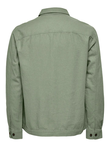 Only &amp; Sons Kennet Green Men's Linen Blend Shirt