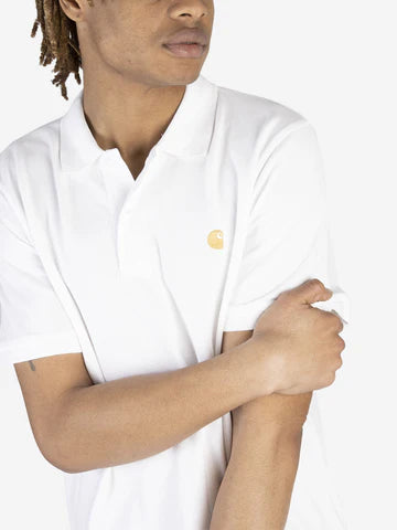 Carhartt Wip Chase Men's Short Sleeve Polo in White