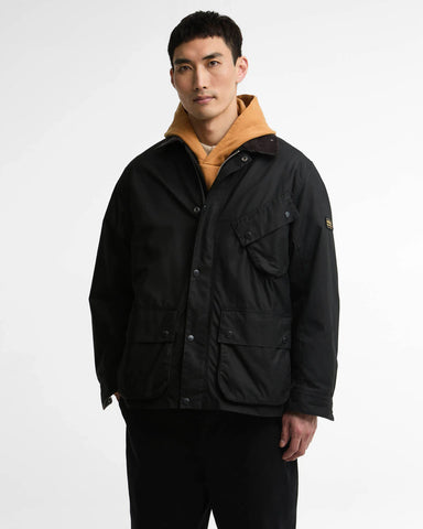 Barbour International Giacca cerata da uomo Brake Line nera