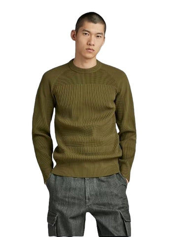 G-Star Green Engineered Crew Neck Men's Sweater