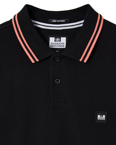 Weekend Offender Polo da uomo manica corta Levanto nera