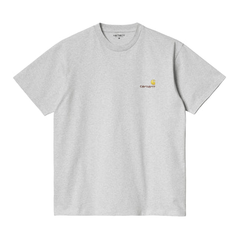 Carhartt Wip T-Shirt da uomo manica corta American Script grigio chiaro