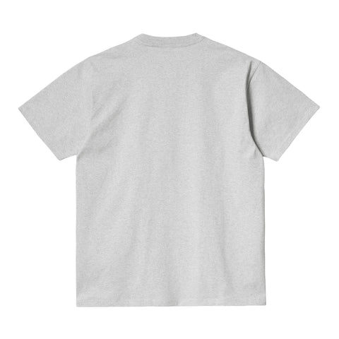 Carhartt Wip T-Shirt da uomo manica corta American Script grigio chiaro