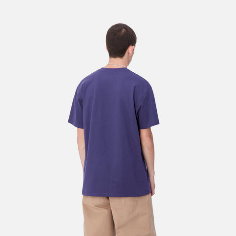 Carhartt Wip T-Shirt da uomo manica corta American Script viola