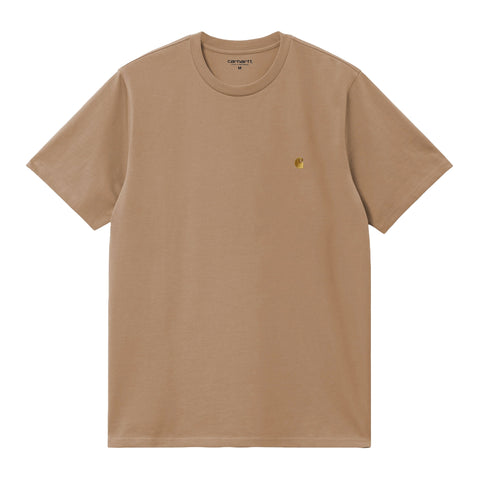 Carhartt Wip T-Shirt da Uomo manica corta Chase beige scuro