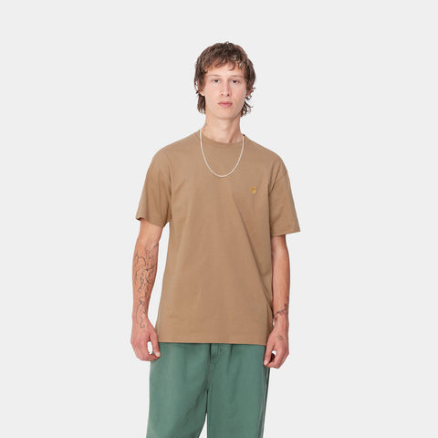 Carhartt Wip T-Shirt da Uomo manica corta Chase beige scuro