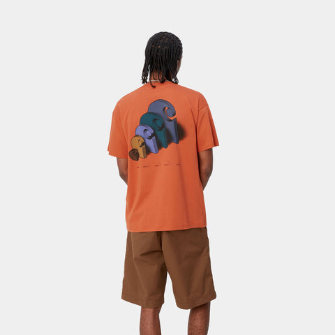 Carhartt Wip Men's T-Shirt Short Sleeve Diagram Orange