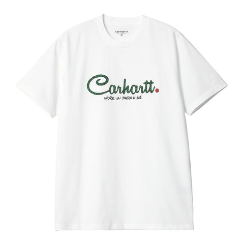 Carhartt Wip T-Shirt Uomo Paradise Script Bianca I033948-02XX